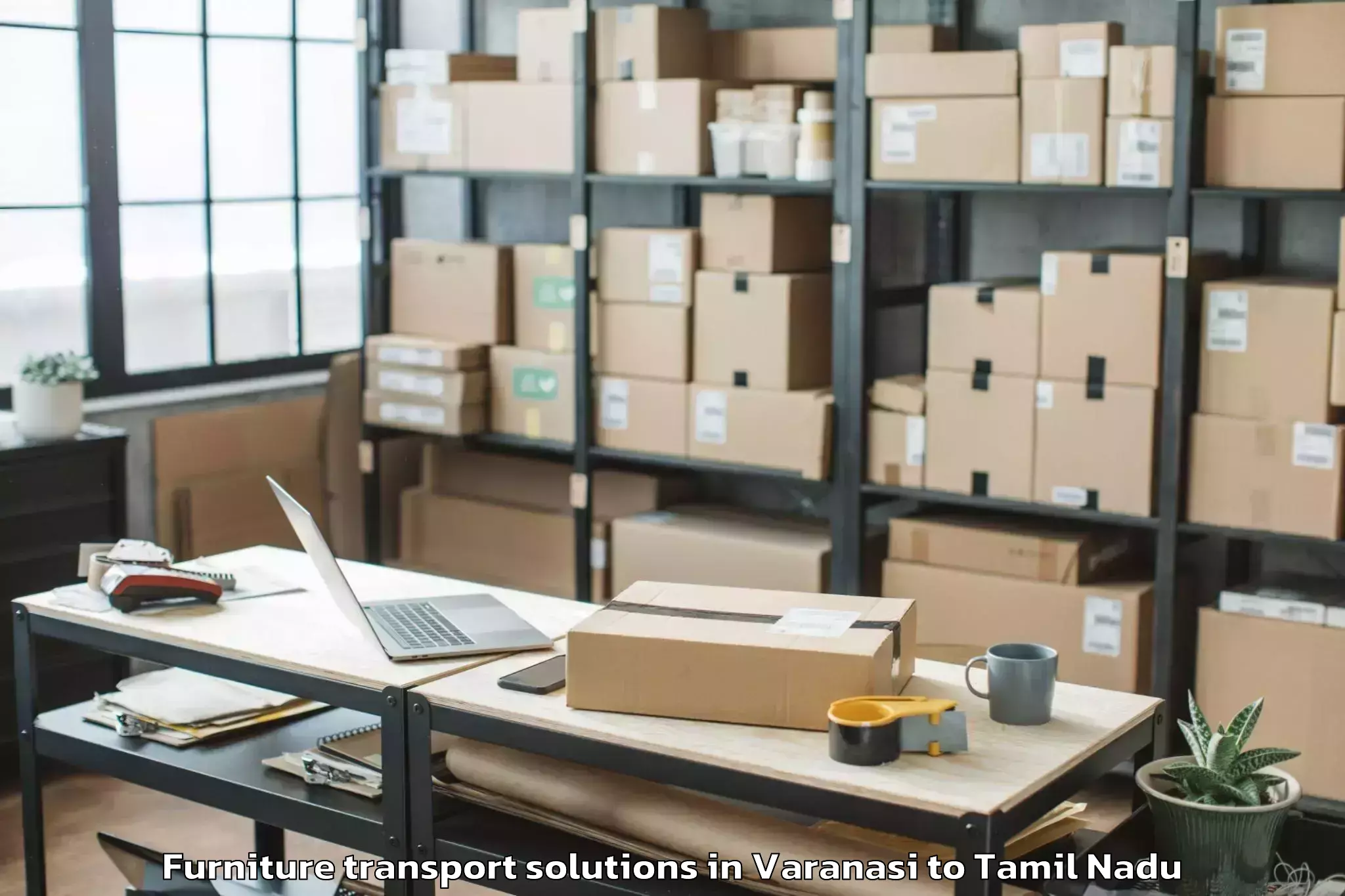 Book Varanasi to Kadayanallur Furniture Transport Solutions Online